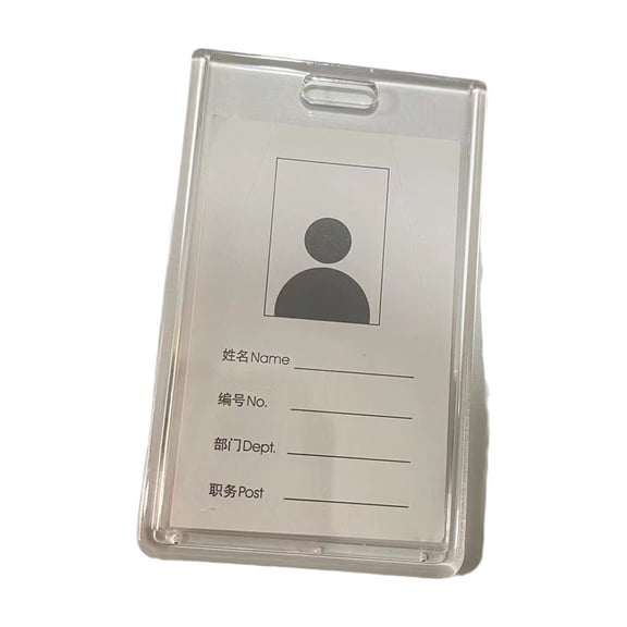 LOLIPPYY 15-Pack Clear Horizontal Hard Plastic Badge Holders, Reusable Name Card Protectors for Office, School, Work Use