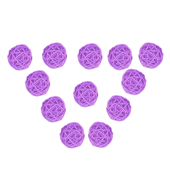 LOLIPPYY 15pcs Natural Woven Vine Balls Violet Hanging Decoration for Home Decor Party