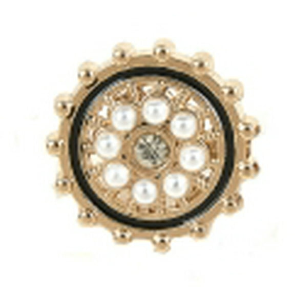 LOLIPPYY 15pcs Retro Buttons For Clothing: Fake Pearl Crystal Rhinestone - 25mm Round Crating Buttons No Sewing - Ideal For Diy Clothing Accessories