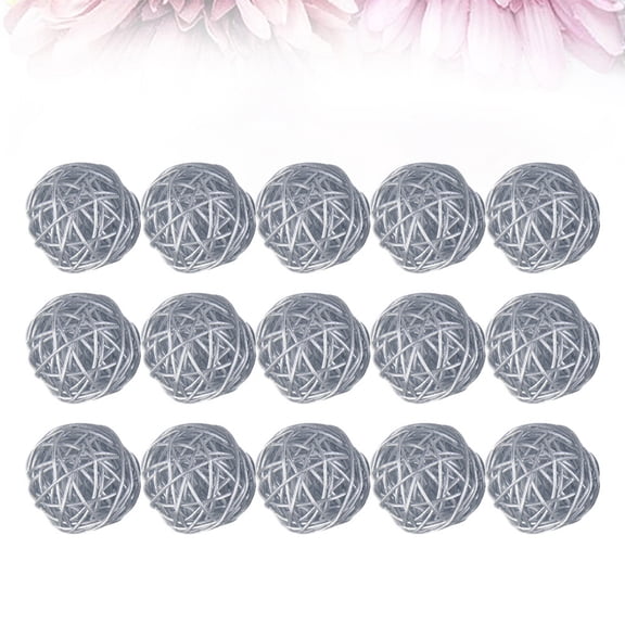 LOLIPPYY 15pcs Wicker Rattan Balls Wall Decor for Bar Decor Simple Silver