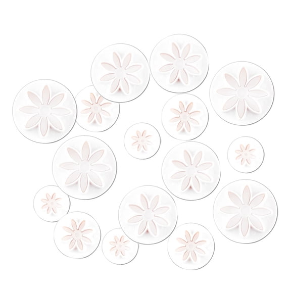 LOLIPPYY 16Pack Biscuit Moulds Plastic Daisy Flower Shape Baking Tools for Home Users