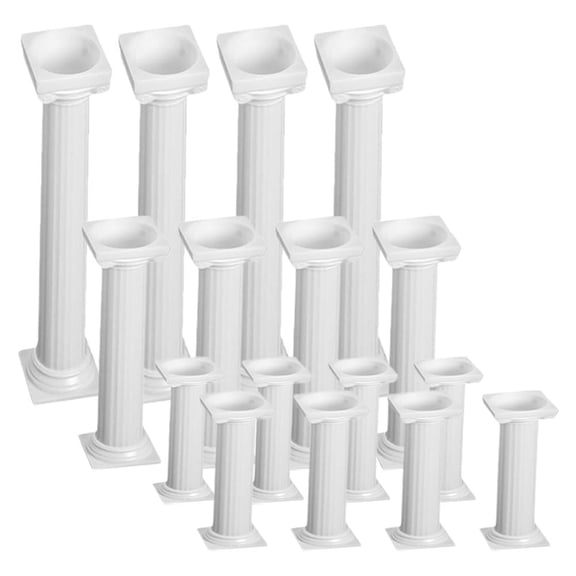 LOLIPPYY 16Pcs Cake Pillars Stacking Rods in White with Lightweight Wear Resistant Material for Cakes