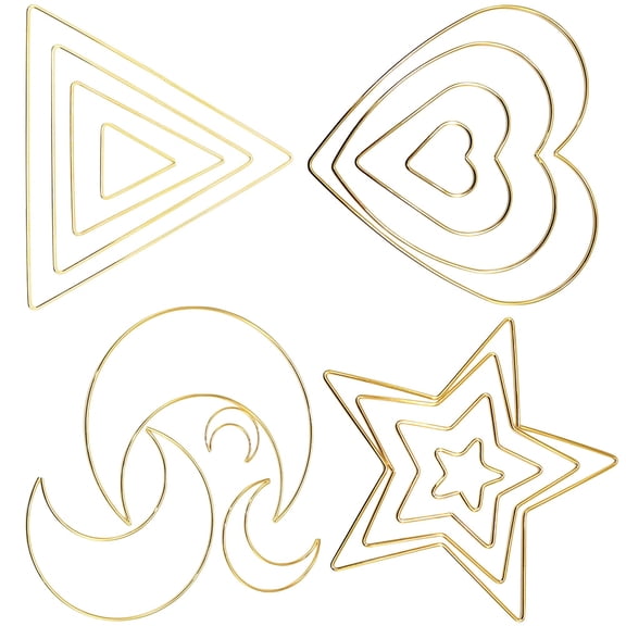 LOLIPPYY 16Pcs Golden Metal Macrame Hoops for Crafting Dream Catchers Tassels and Decorative Wreaths