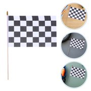 LOLIPPYY 16Pcs Handheld Racing Flags Black and White Checkered Flags for Racing Themed Party Supplies