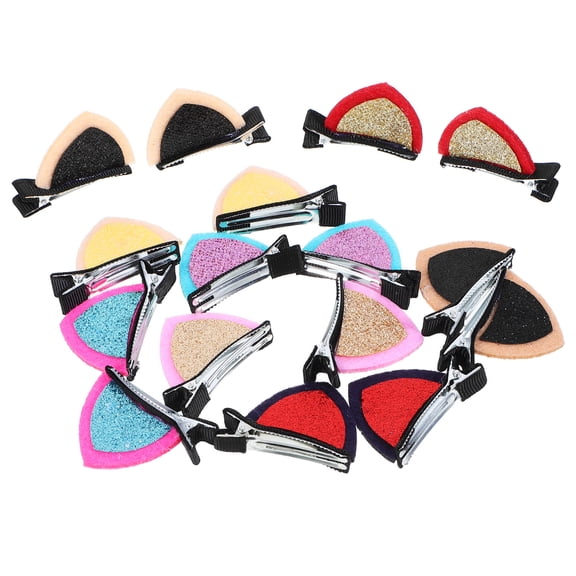 LOLIPPYY 16-Pack Metal Cat Ear Hairpins Hair Clips in Assorted Colors for Wedding, Prom, Party, and Special Celebrations