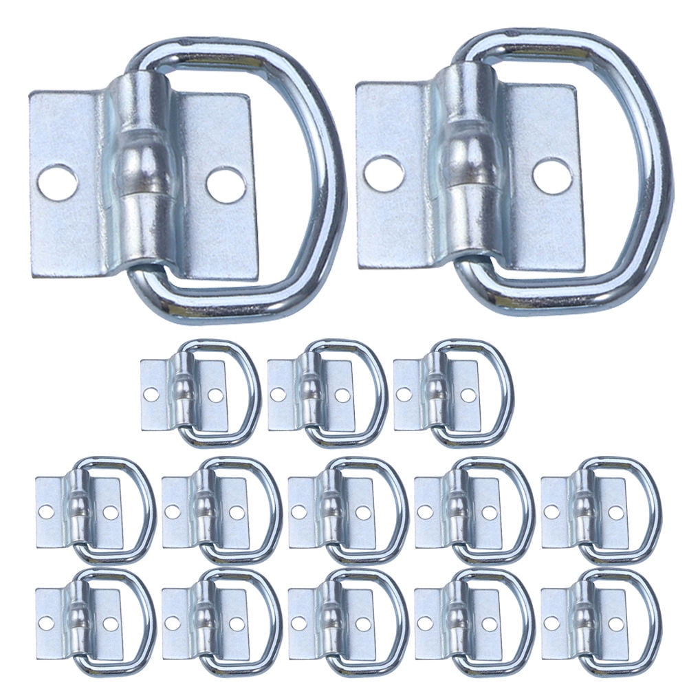 LOLIPPYY 16Pcs Quick Installation Plated Silver Metal Trailer Tie Down ...