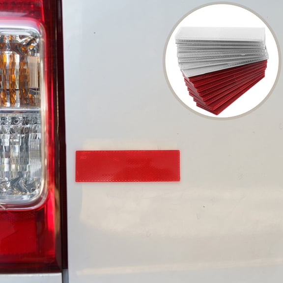 LOLIPPYY 16Pcs Reflective Safety Tags Assorted Color Adhesive Panels for Enhanced Vehicle Night Safety