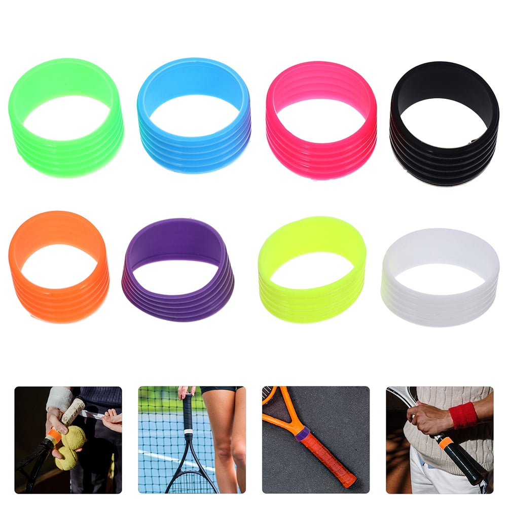 LOLIPPYY 16Pcs Replacement Racket Grip Silicone Non-skid Assorted Color ...