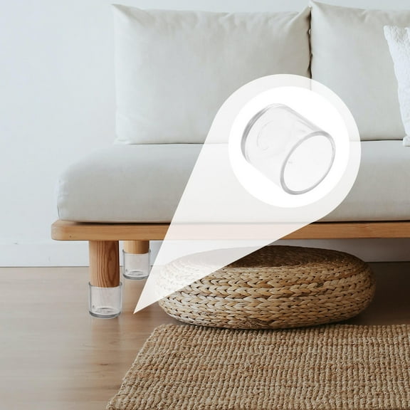 LOLIPPYY 16Pcs Round Furniture Feet Covers Transparent PVC Floor Protectors for Tables