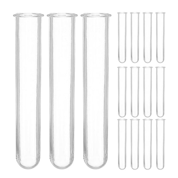 LOLIPPYY 16Pcs Transparent Flower Tubes Clear Test Tube Vase for Flower Preservation and Water Holding