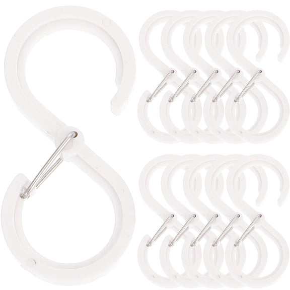 LOLIPPYY 16Pcs White S Hooks Hanger for Kitchen Bathroom Closet Coat Hat Clothes Accessories