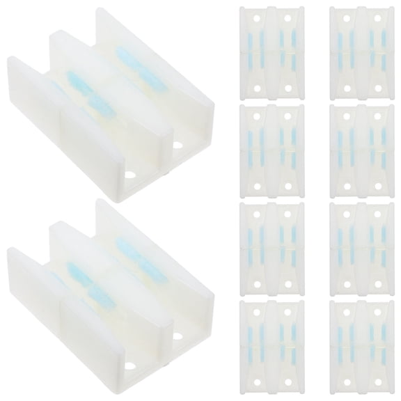 LOLIPPYY 16Sets Sliding Barn Door Guide White Floor Track Stopper Easy Installation
