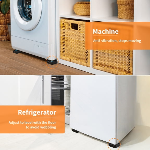 LOLIPPYY 16pcs Stackable Black Furniture Risers Made of ABS for Home Use with NonSlip Pads and Strong Support