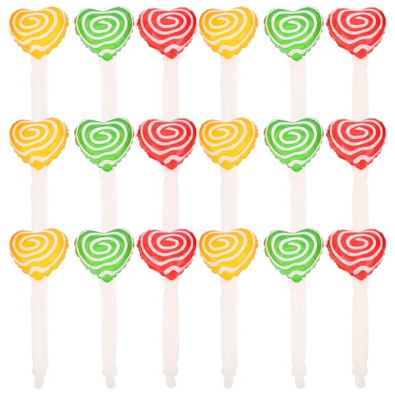 LOLIPPYY 18Pcs Assorted Color Inflatable Candy Balloon Stick for Birthday Holiday Party Decoration