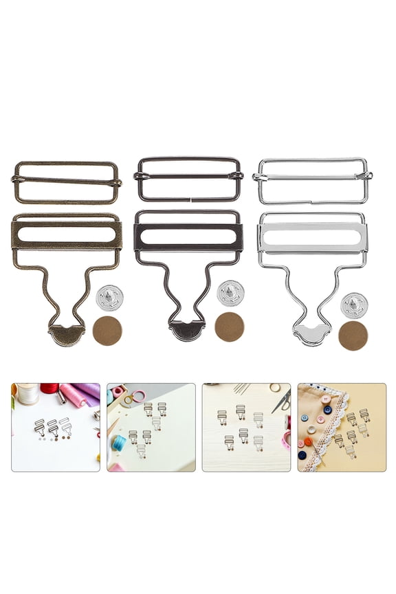 18 Sets Metal Adjustable Suspender Buckles Replacement with Slide Clips for Easy Fit and Secure Hold
