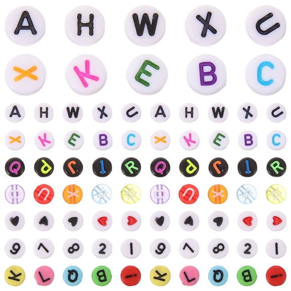 LOLIPPYY 1900pcs A-Z Alphabet Loose Acrylic Beads Assorted Colors for Jewelry Making Crafts and Projects