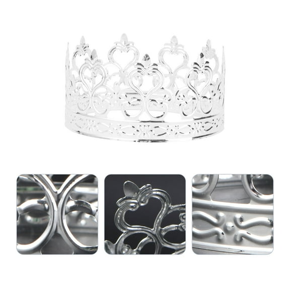 LOLIPPYY 1PC Crowns for Decoration in Silver for Kids Birthday Celebrations