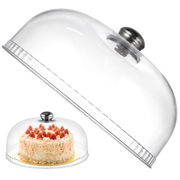 LOLIPPYY 1PC Plastic Dome for Cake Stand Transparent Design Dust-proof for Family Use