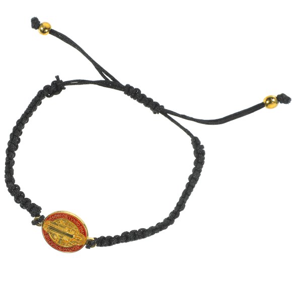1Pack Adjustable String Bracelets Black Braided Rope For Religious Ceremonies And Graduation present