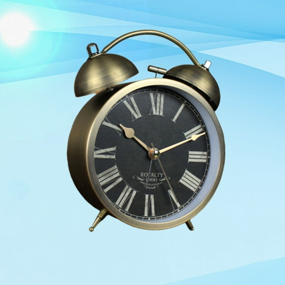 LOLIPPYY 1Pack Alarm Clock in Coffee Color with Metal and Glass for Desk Use