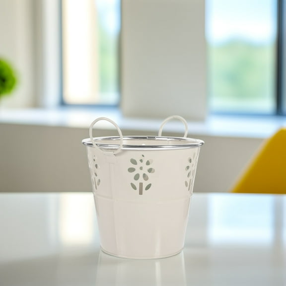 LOLIPPYY 1Pack Buckets Beige Iron For Plant Lovers