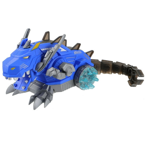 LOLIPPYY Walking Blue Electronic Dinosaur Model with Spray and Shaking Tail