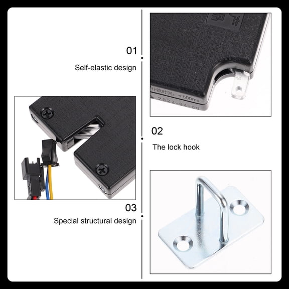 LOLIPPYY 1Pack Electric Lock Black Magnetic Cabinet Lock for Schools and Vending Machines
