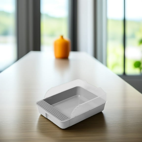 LOLIPPYY Grey Kitten Toileting Cat Litter Box with PP Material, 1 Set for Easy Pet Cleanup