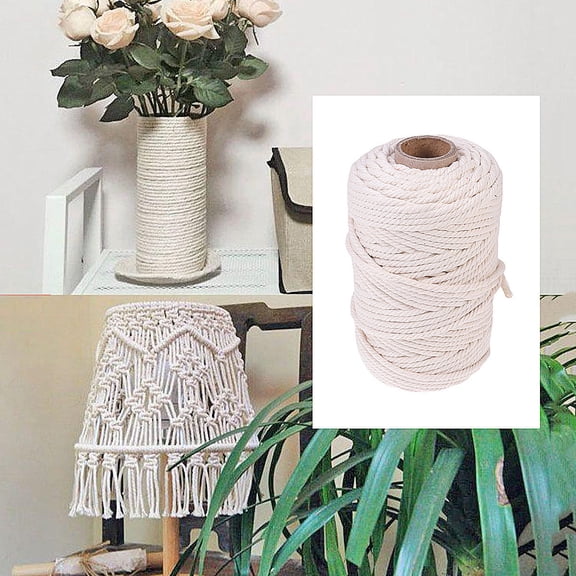 LOLIPPYY 1Pack Handmade Rope for Crafting Bags White Cotton