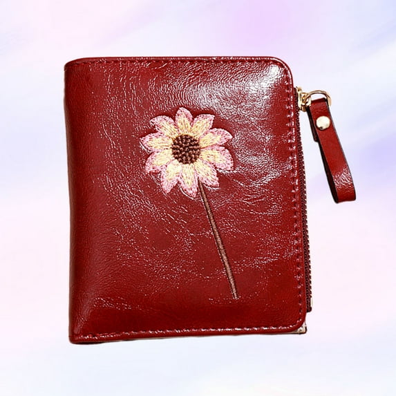 LOLIPPYY 1Pack Ladies Purse Wallet Minimalist Compact Zipper Change Purse Travel Use 4.7*3.1*1.2in
