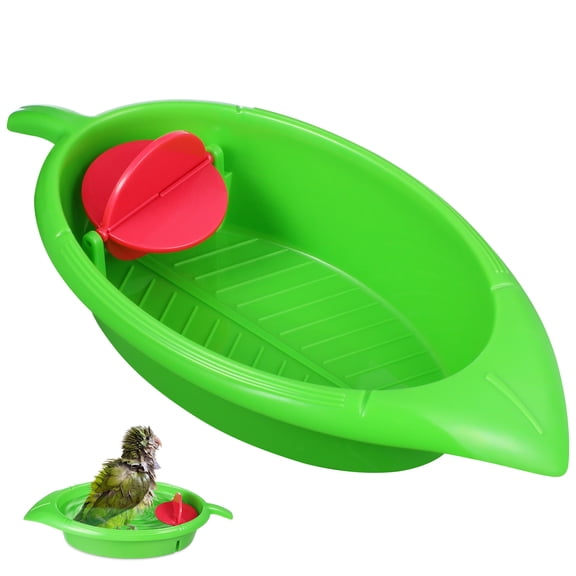 LOLIPPYY 1Pack Pet Bird Bath Tub Plastic Green for Parakeet at Bathing Time