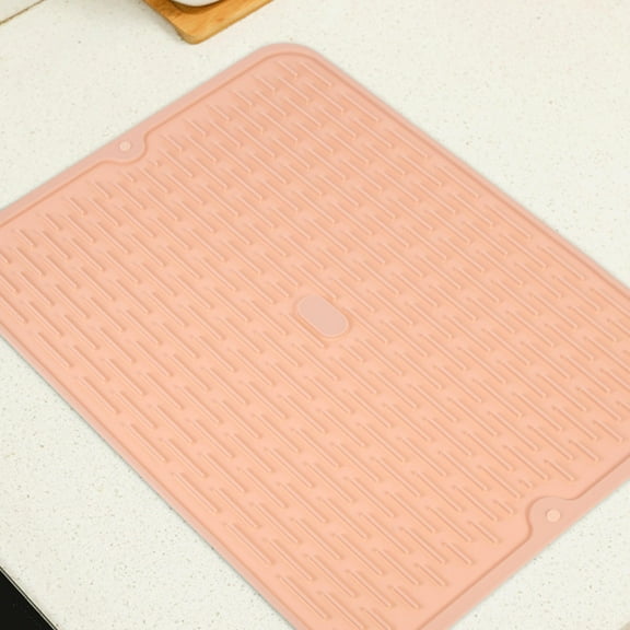 LOLIPPYY 1Pack Pink Silicone Mats for Splash-proof Tap Draining Mat Anti-skid Waterproof Heat Insulation 30x40in