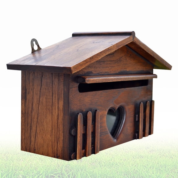 LOLIPPYY 1-Pack Retro Style Wooden Suggestion Letter Box for Home and Outdoor Use, Mailbox Organizer