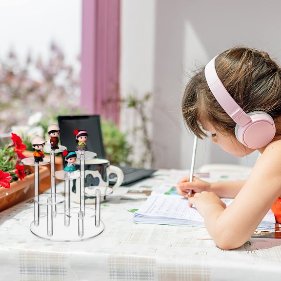 LOLIPPYY 1Pack Round Display Stand Holder Clear Acrylic for Collectors Home