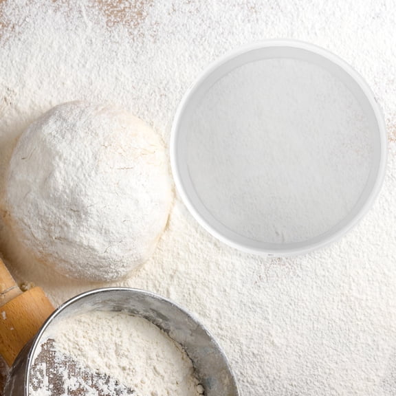 LOLIPPYY 1Pack Stainless Flour Sifter Round Strainer Plastic Mesh for Home Cooks