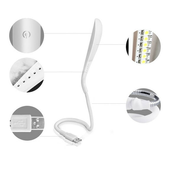LOLIPPYY 1Pack Touch Control Lamp White Abs Silicone For Bedroom Living Room Stairs Study Night Table