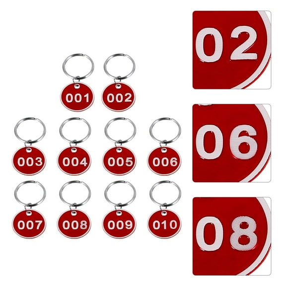 LOLIPPYY 1Pack Waterproof Red Metal with Key Rings for Luggage Storage and Identification