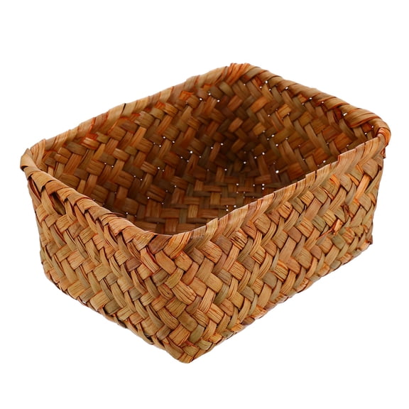 LOLIPPYY Brown Wicker Storage Basket for Pantry, Seaweed Material, Stylish and Practical 1-Pack Storage Organizer