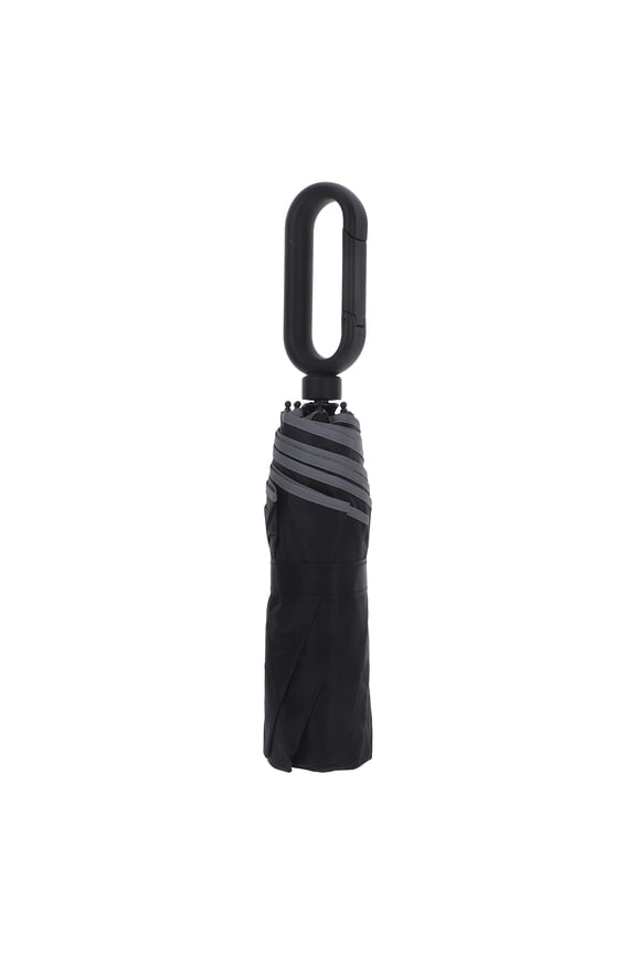 1Pack Windproof Thickened Black Compact Umbrella With Hook Design For Outdoor Activities
