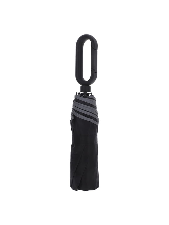 1Pack Windproof Thickened Black Compact Umbrella With Hook Design For Outdoor Activities