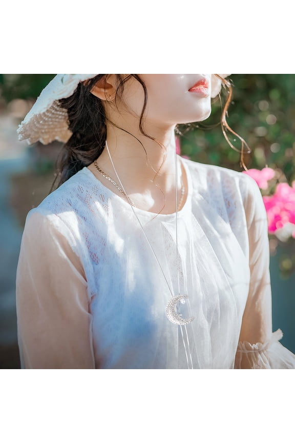 1Pack Women's Necklace Metal Moon Shape Durable Decorative Gifts For Special Occasions