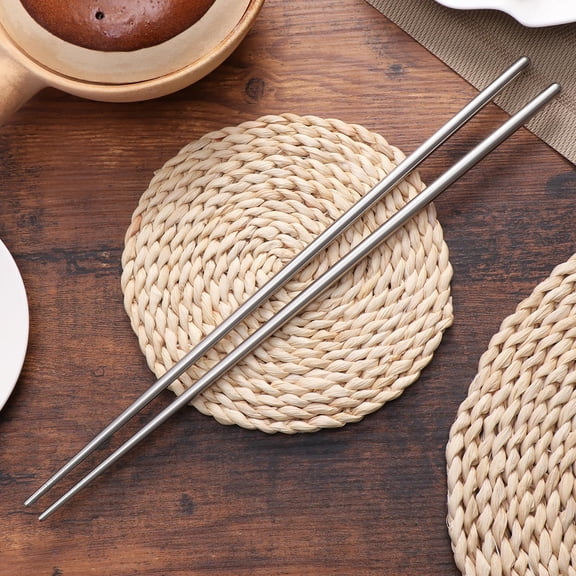 LOLIPPYY 1Pair 14 Inch Stainless Steel Chopsticks Cooking Sticks for Frying Hot Pot and Noodles