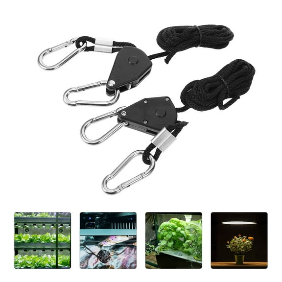 LOLIPPYY 1Pair Adjustable Rope Light Connector with Wear Resistant Polyester Rope and Metal Ratchet for Home Use