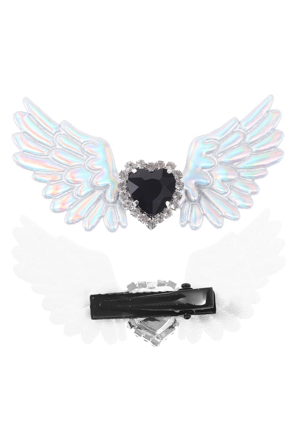 1Pair Angel Wing Shoe Buckles Rhinestone Clip on Shoe Embellishments for Pumps
