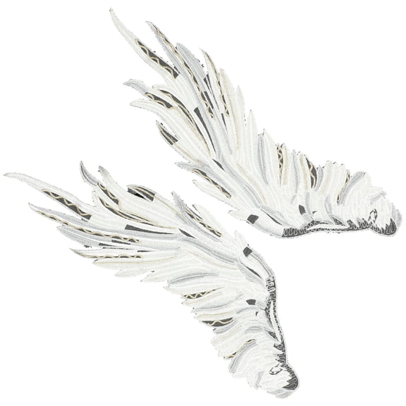 LOLIPPYY 1Pair Angel Wings Lace Applique Iron on Patch for Garment Decor and Clothes Repair