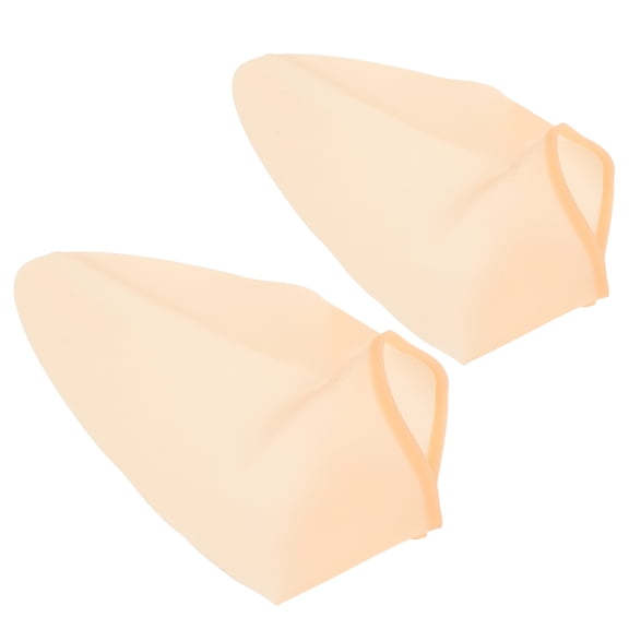 LOLIPPYY 1Pair Beige Protective Silicone Shoes Cloth Covers for Haircut and Barber Use