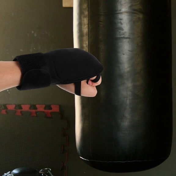 LOLIPPYY 1Pair Black Kickboxing Gloves Weighted Training Gloves with Wrist Protection for Fitness Use
