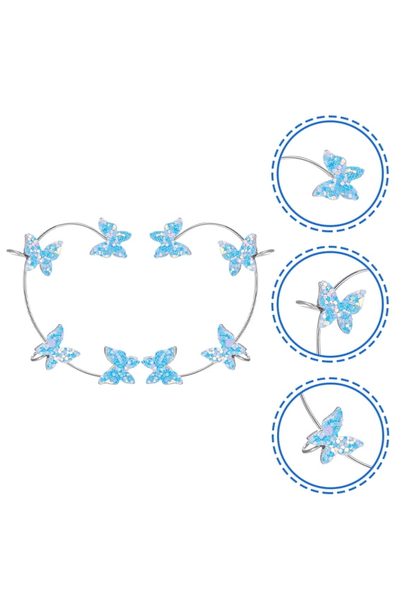 1Pair Butterflies Ear Bone Clip Ear Cuff Non Piercing Earrings