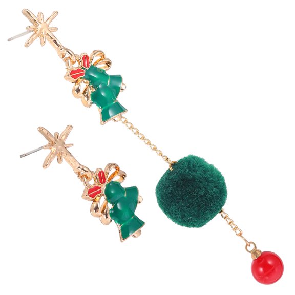LOLIPPYY 1Pair Christmas Ear Pendants Green Snowman Style Comfortable Ear Decor