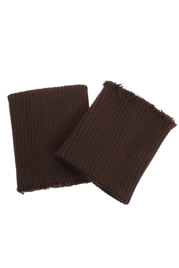 1Pair Coffee Knit Cuff Sleeve for Jacket Stretch Ribbing Tubular Replacement for Sewing DIY Repair